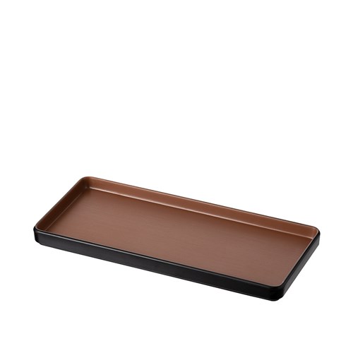 Dual Colour Melamine Rectangular Plate Black/Brown 290x130mm