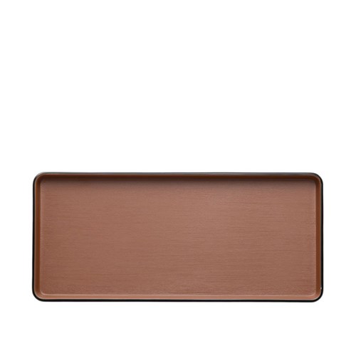 Dual Colour Melamine Rectangular Plate Black/Brown 290x130mm