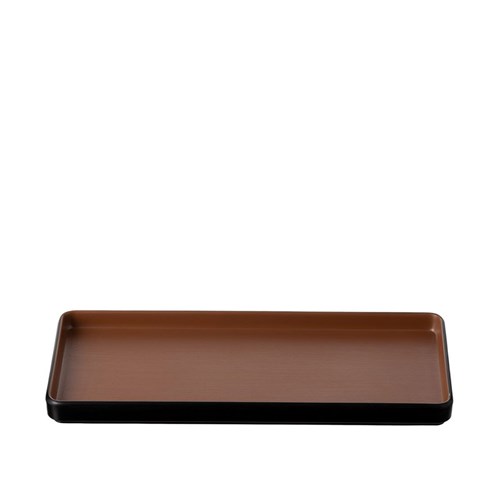 1181244 Dual Colour Melamine Rectangular Plate Black/Brown 290x130mm