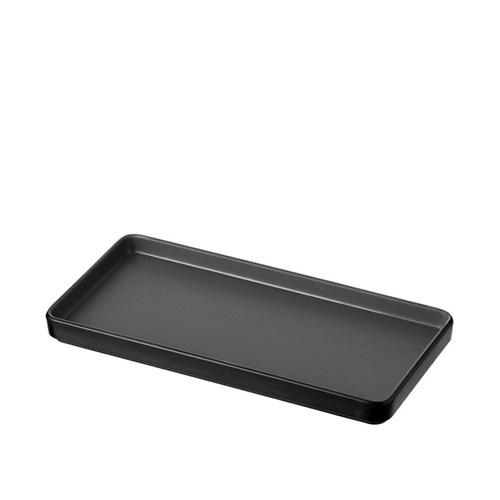 Dual Colour Melamine Rectangular Plate Black 290x130mm