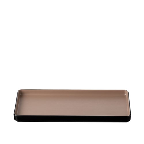 1181246 Dual Colour Melamine Rectangular Plate Black/Beige 290x130mm