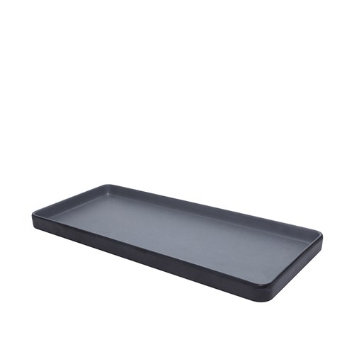 Dual Colour Melamine Rectangular Plate Black/Grey 290x130mm