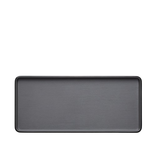 Dual Colour Melamine Rectangular Plate Black/Grey 290x130mm