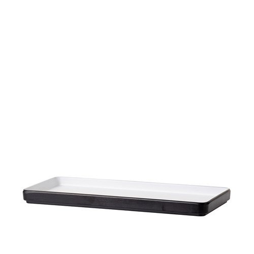 1181248 Dual Colour Melamine Rectangular Plate Black/White 290x130mm