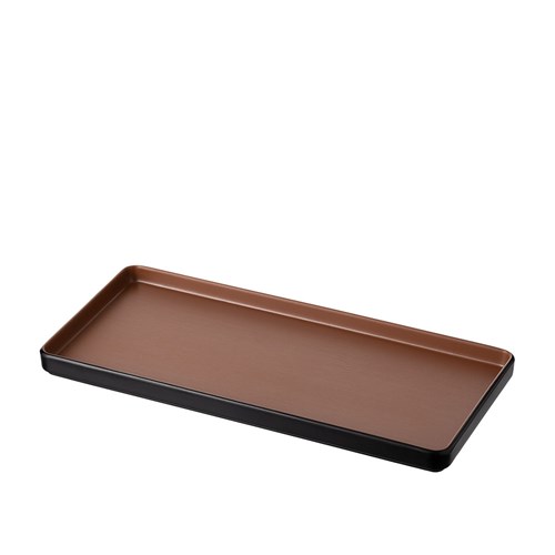 Dual Colour Melamine Rectangular Plate Black/Brown 325x150mm