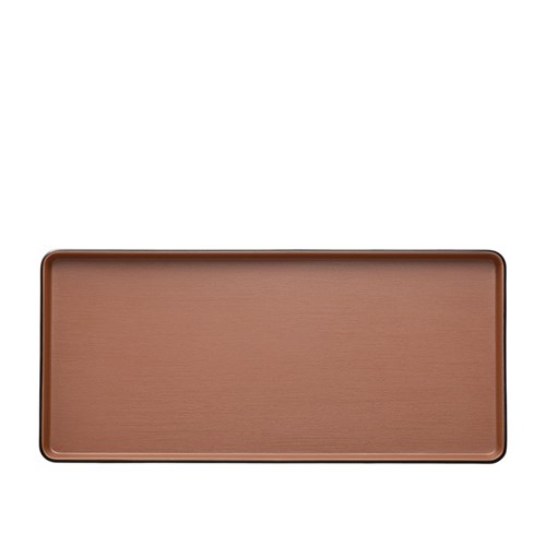 Dual Colour Melamine Rectangular Plate Black/Brown 325x150mm