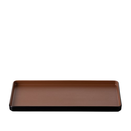 1181249 Dual Colour Melamine Rectangular Plate Black/Brown 325x150mm