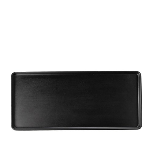 Dual Colour Melamine Rectangular Plate Black 325x150mm