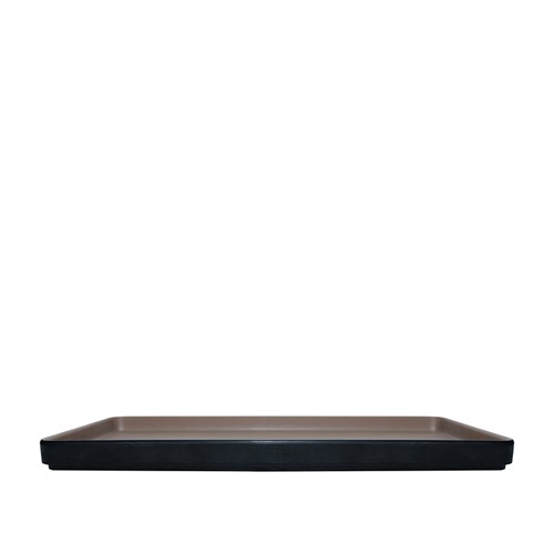 Dual Colour Melamine Rectangular Plate Black/Beige 325x150mm CouCou