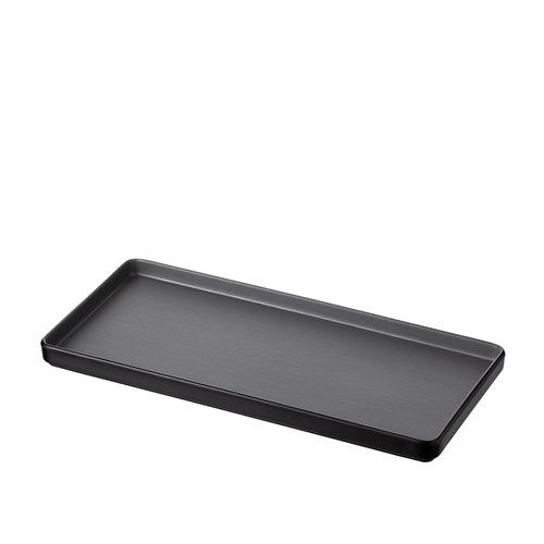 Dual Colour Melamine Rectangular Plate Black/Grey 325x150mm