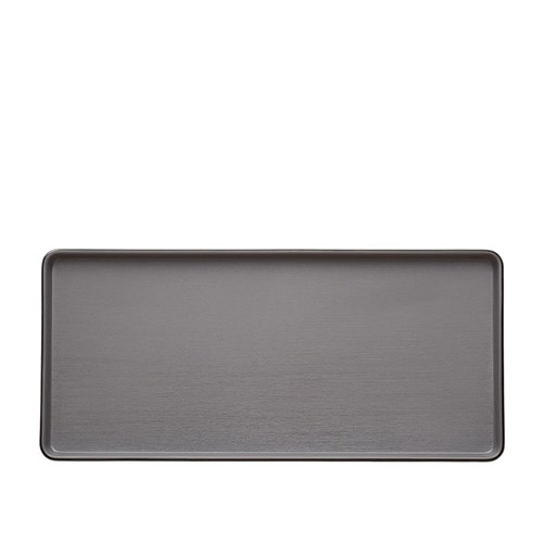 Dual Colour Melamine Rectangular Plate Black/Grey 325x150mm