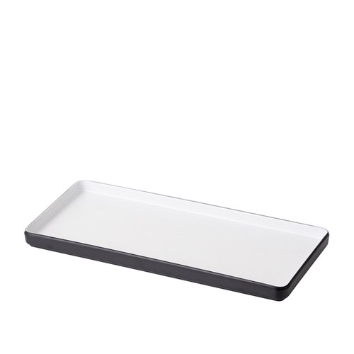 1181253 Dual Colour Melamine Rectangular Plate Black/White 325x150mm