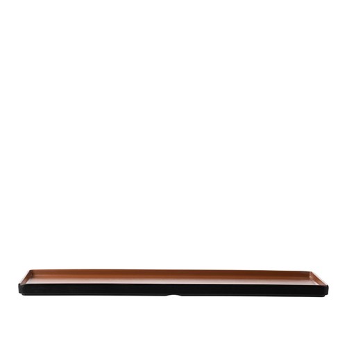 Dual Colour Melamine Rectangular Plate Black/Brown 500x180mm