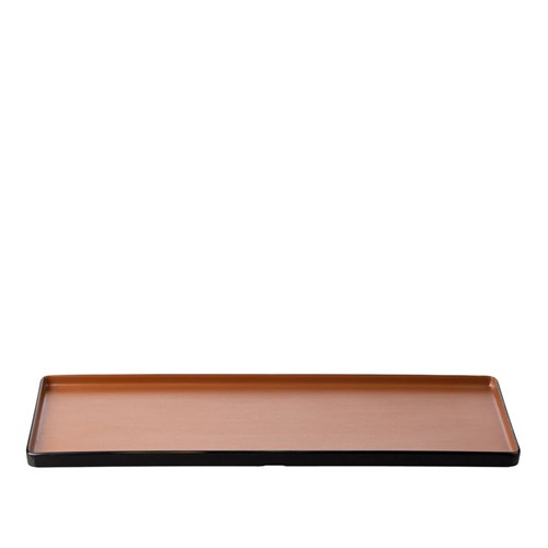 1181254 Dual Colour Melamine Rectangular Plate Black/Brown 500x180mm