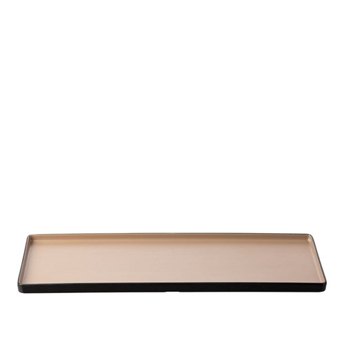 1181256 Dual Colour Melamine Rectangular Plate Black/Beige 500x180mm