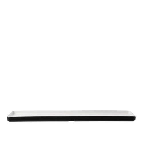 Dual Colour Melamine Rectangular Plate Black/White 500x180mm