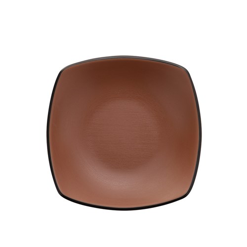 Dual Colour Melamine Square Bowl Black/Brown 150x150mm