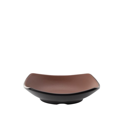 1181262 Dual Colour Melamine Square Bowl Black/Brown 150x150mm