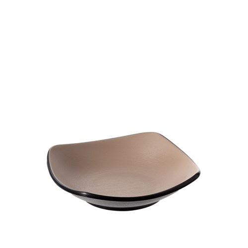 Dual Colour Melamine Square Bowl Black/Beige 150x150mm