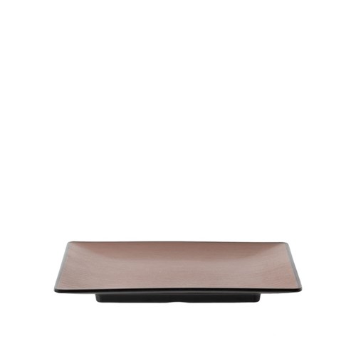 Dual Colour Melamine Square Plate Black/Brown 175x175mm CouCou