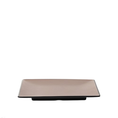 Dual Colour Melamine Square Plate Black/Beige 175x175mm CouCou