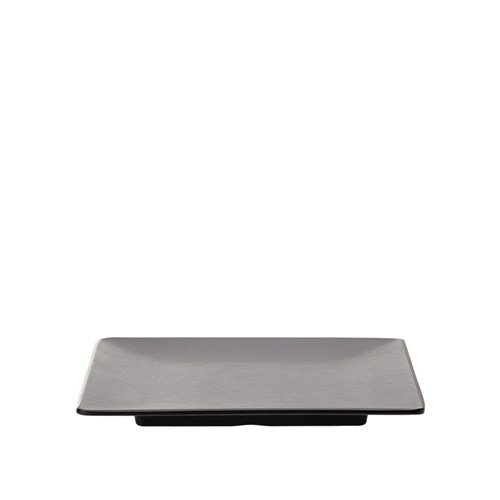 Dual Colour Melamine Square Plate Black/Grey 175x175mm CouCou