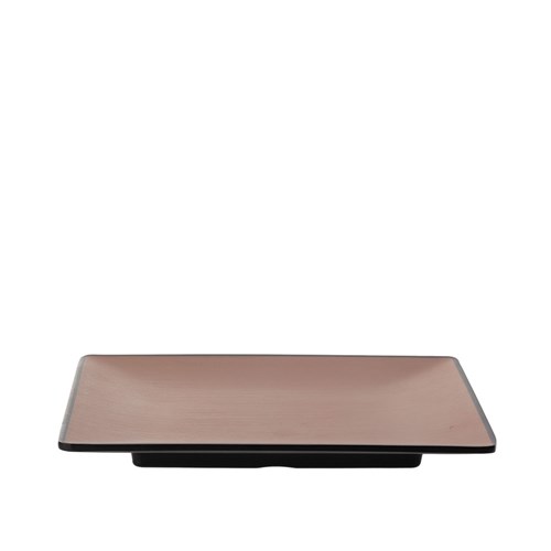 Dual Colour Melamine Square Plate Black/Brown 220x220mm CouCou