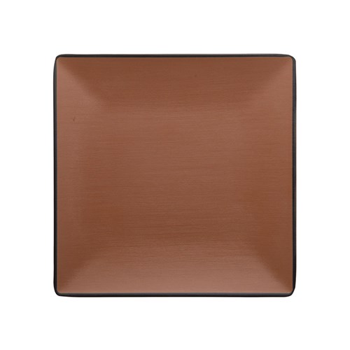 1181268 Dual Colour Melamine Square Plate Black/Brown 220x220mm CouCou