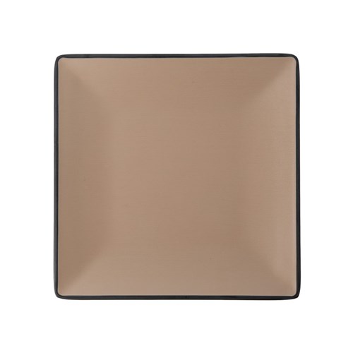 1181269 Dual Colour Melamine Square Plate Black/Beige 220x220mm CouCou