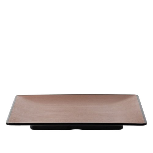 Dual Colour Melamine Square Plate Black/Brown 240x240mm CouCou