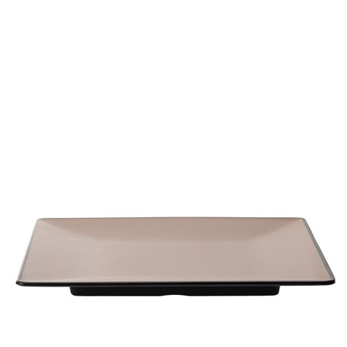 Dual Colour Melamine Square Plate Black/Beige 240x240mm CouCou