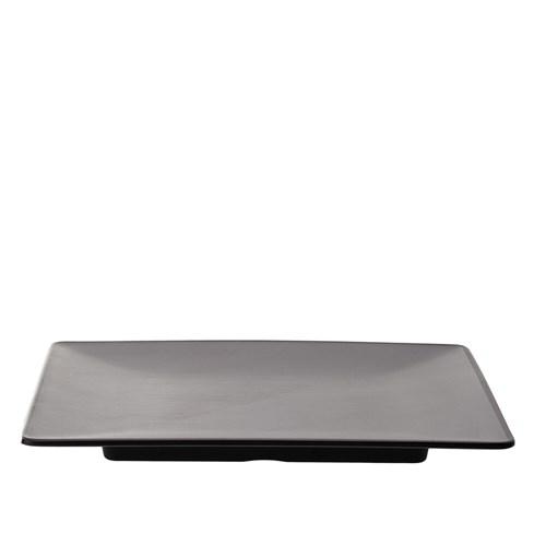 Dual Colour Melamine Square Plate Black/Grey 240x240mm CouCou