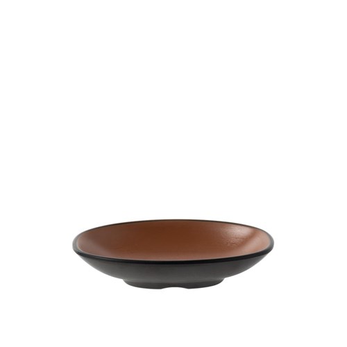 1181274 Dual Colour Melamine Oblong Plate Black/Brown 130x85mm