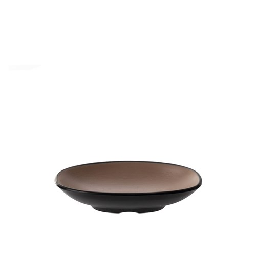 1181275 Dual Colour Melamine Oblong Plate Black/Beige 130x85mm