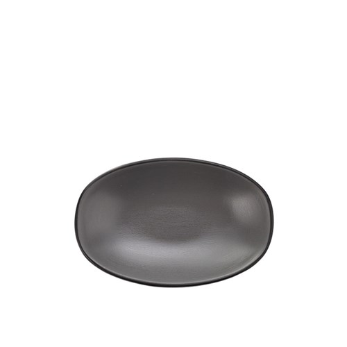 Dual Colour Melamine Oblong Plate Black/Grey 130x85mm CouCou