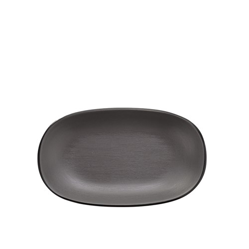 Dual Colour Melamine Oblong Plate Black/Grey 180x100mm