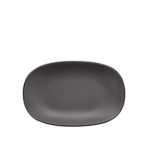 Dual Colour Melamine Oblong Plate Black/Grey 195x125mm