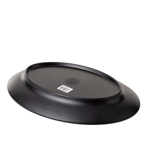 Dual Colour Melamine Oval Plate Black/Brown 310x220mm CouCou