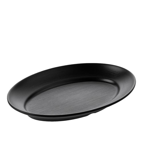 Dual Colour Melamine Oval Plate Black 310x220mm CouCou