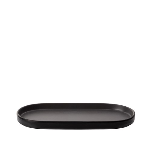 1181290 Dual Colour Melamine Oblong Plate Black/Grey 235x110mm