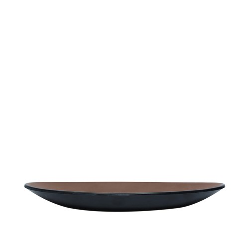 Dual Colour Melamine Oval Plate Black/Brown 240x150mm CouCou