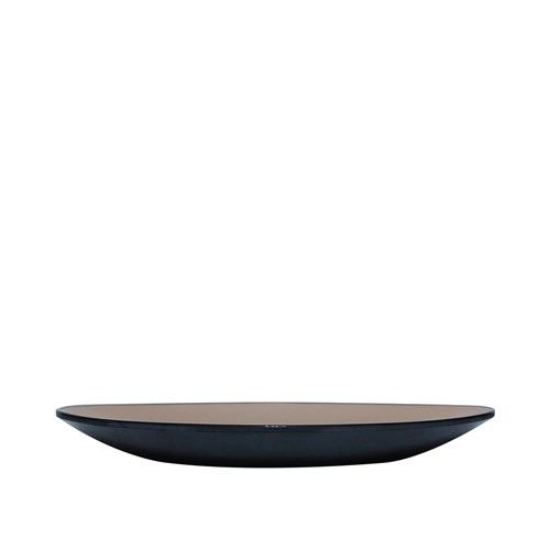 Dual Colour Melamine Oval Plate Black/Beige 240x150mm CouCou