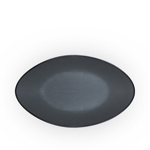 1181294 Dual Colour Melamine Oval Plate Black/Grey 240x150mm CouCou