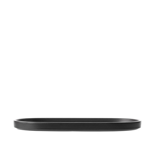 Dual Colour Melamine Oblong Plate Black 260x130mm CouCou