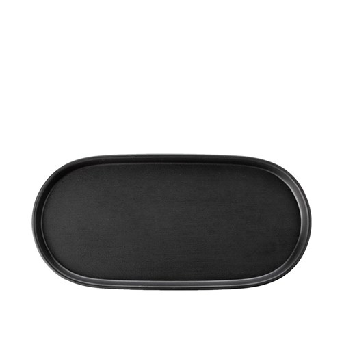 Dual Colour Melamine Oblong Plate Black 260x130mm CouCou