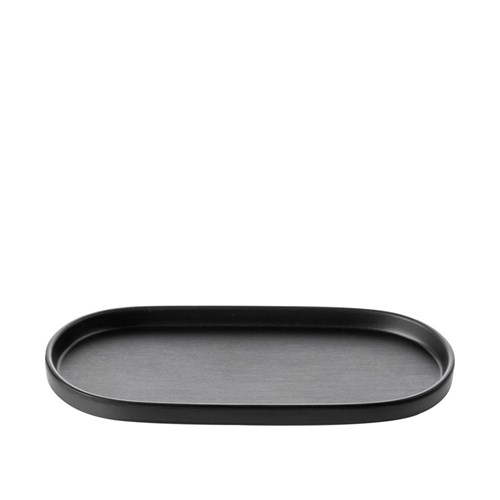 1181297 Dual Colour Melamine Oblong Plate Black 260x130mm CouCou