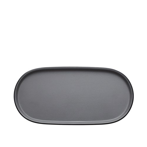 Dual Colour Melamine Oblong Plate Black/Grey 260x130mm CouCou