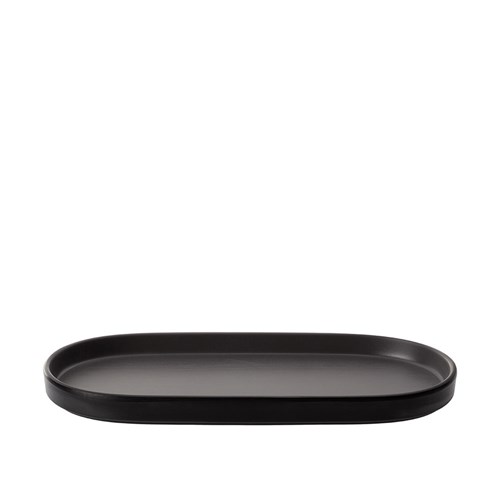 1181299 Dual Colour Melamine Oblong Plate Black/Grey 260x130mm CouCou