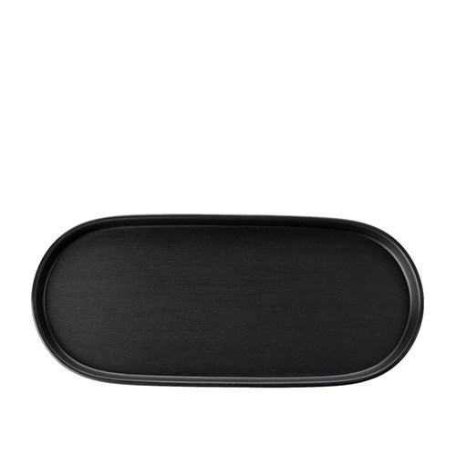 Dual Colour Melamine Oblong Plate Black 290x130mm CouCou