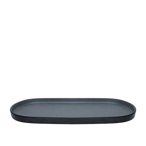 1181304 Dual Colour Melamine Oblong Plate Black/Grey 290x130mm